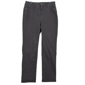 Style & Co Straight Leg Women 14 Cotton Blend Black Jeans